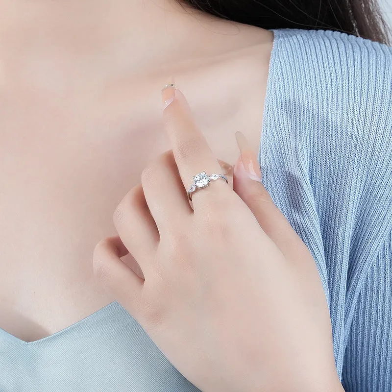 1 carat moissanite ring for women 925 sterling silver style elegant ring