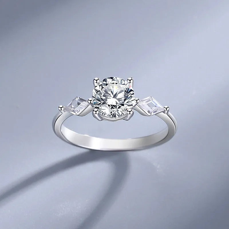 1 carat moissanite ring for women 925 sterling silver style elegant ring
