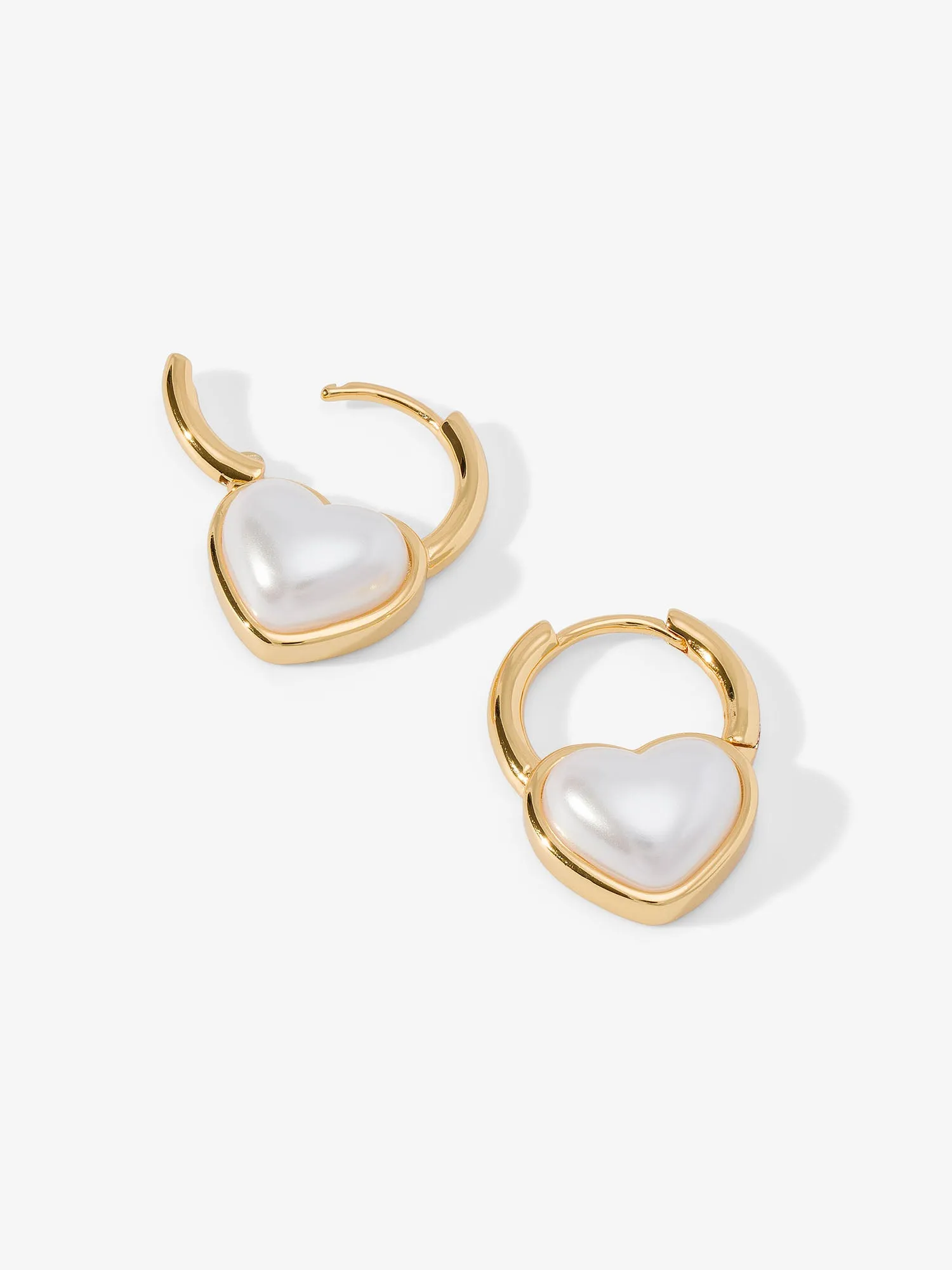 14K Gold Heart Huggie