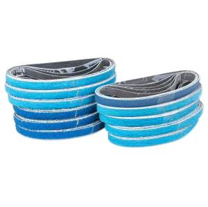 3/8” x 13” - 49pc Assorted Grit Zirconia Sanding Belts for Air Sanders (40, 60, 80, 100, 120, 150 Grit)