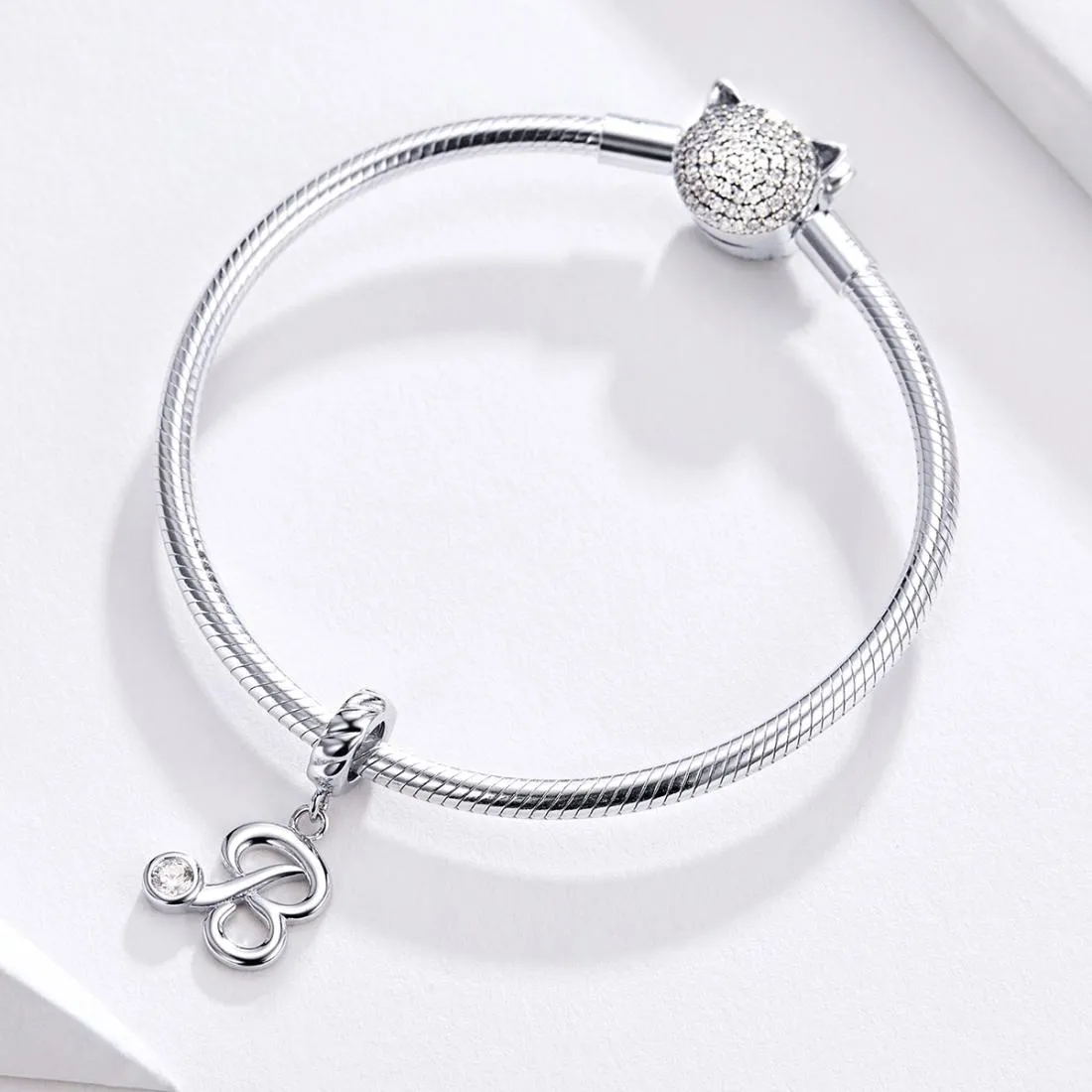 925 Sterling Silver Personalized Letter Pendant For Diy Bracelets And Necklaces Style - T