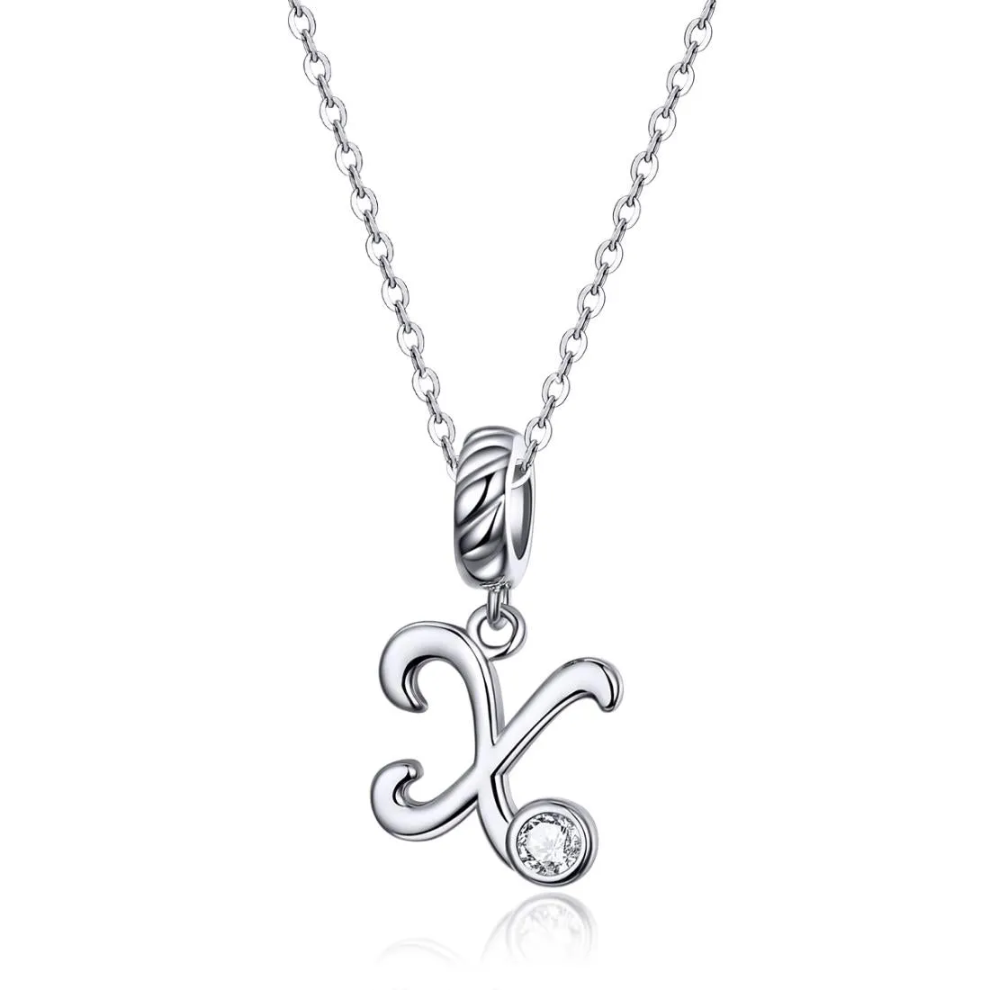 925 Sterling Silver Personalized Letter Pendant For Diy Bracelets And Necklaces Style - X