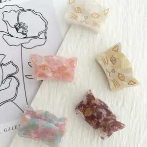 Acetate Cat Hair Claw Clip / Amato - Assorted