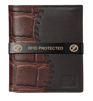 AL FASCINO Brown and Black Leather Wallet/Purse for Men