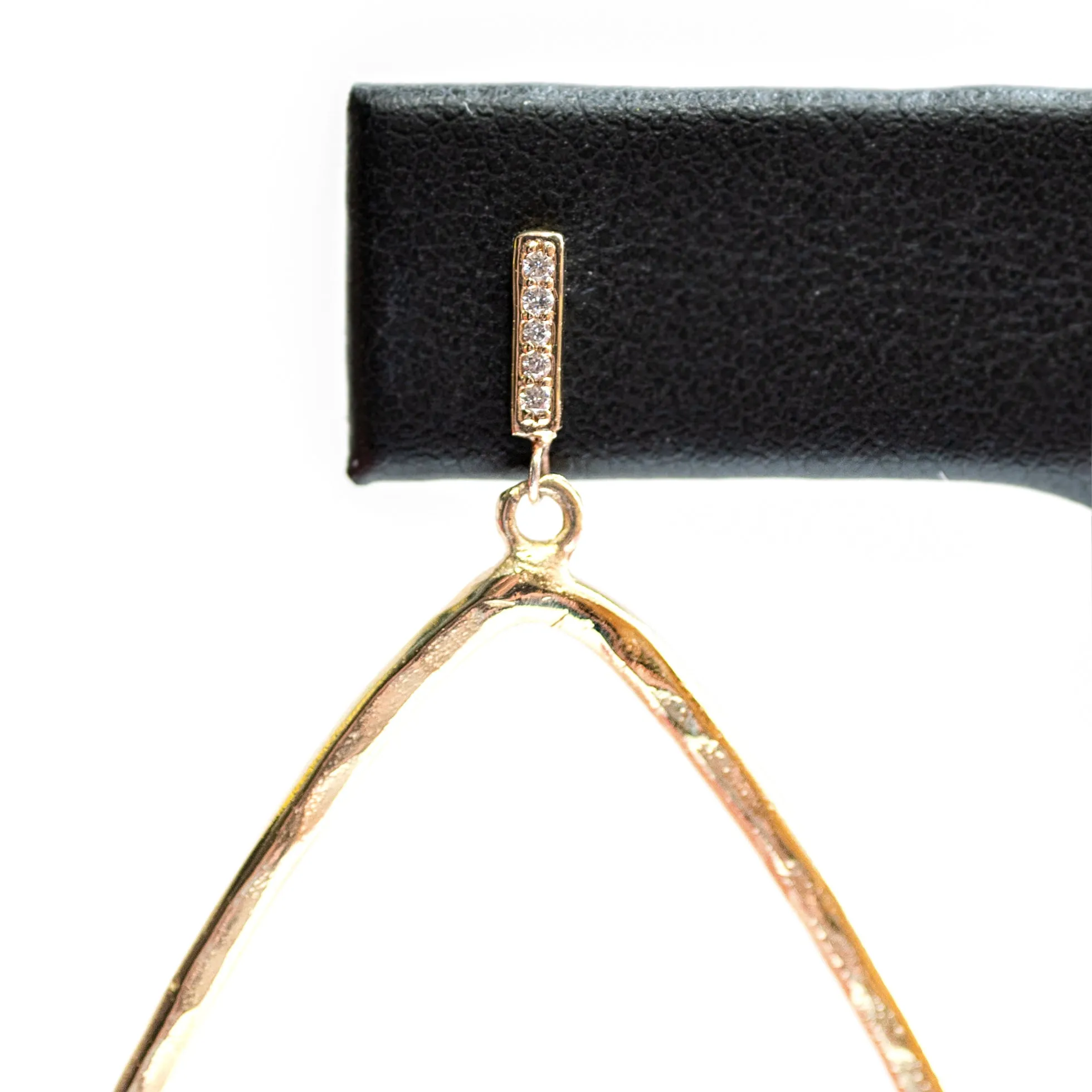 Ava geometric dangles with diamond studs