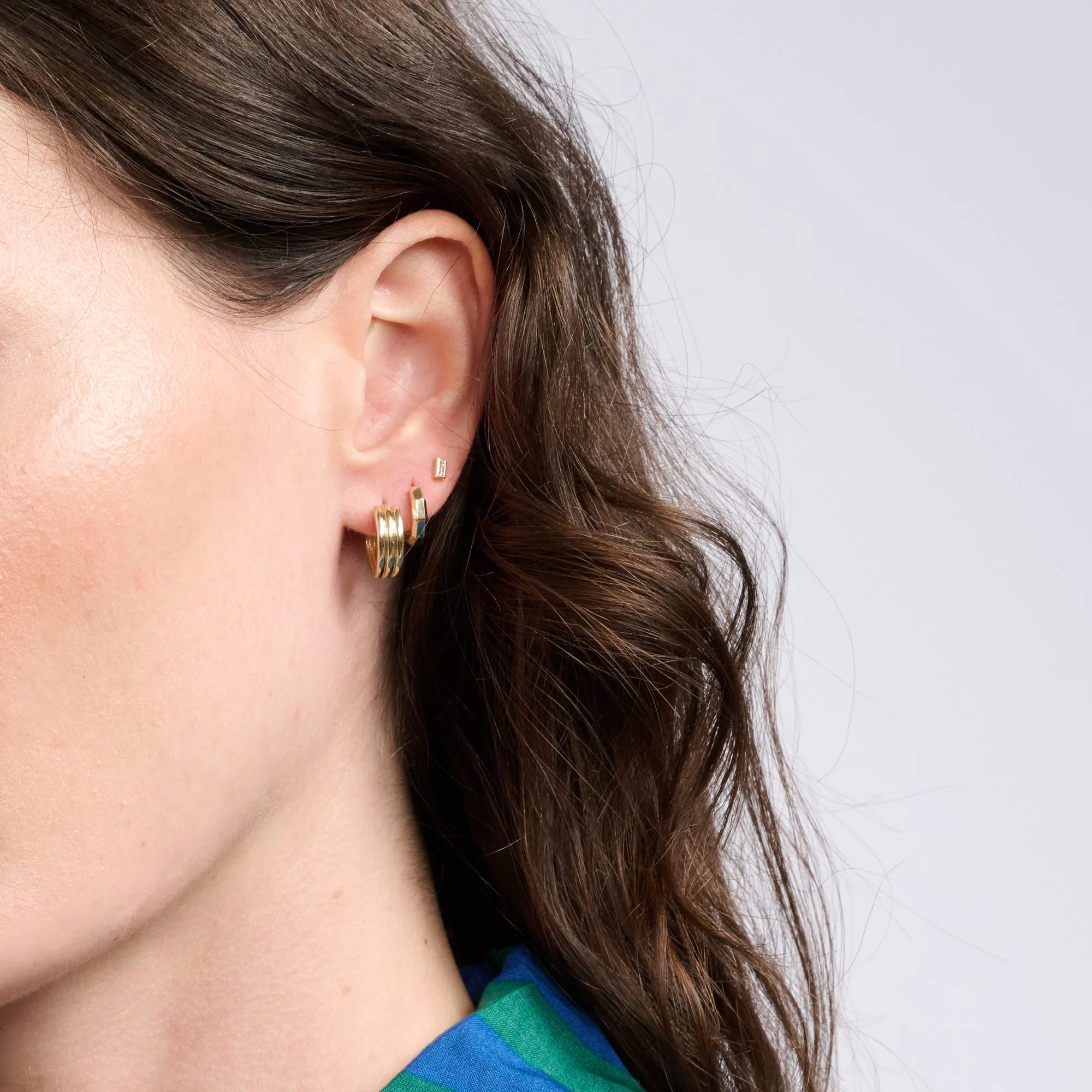 Baby Baguette Diamond Studs