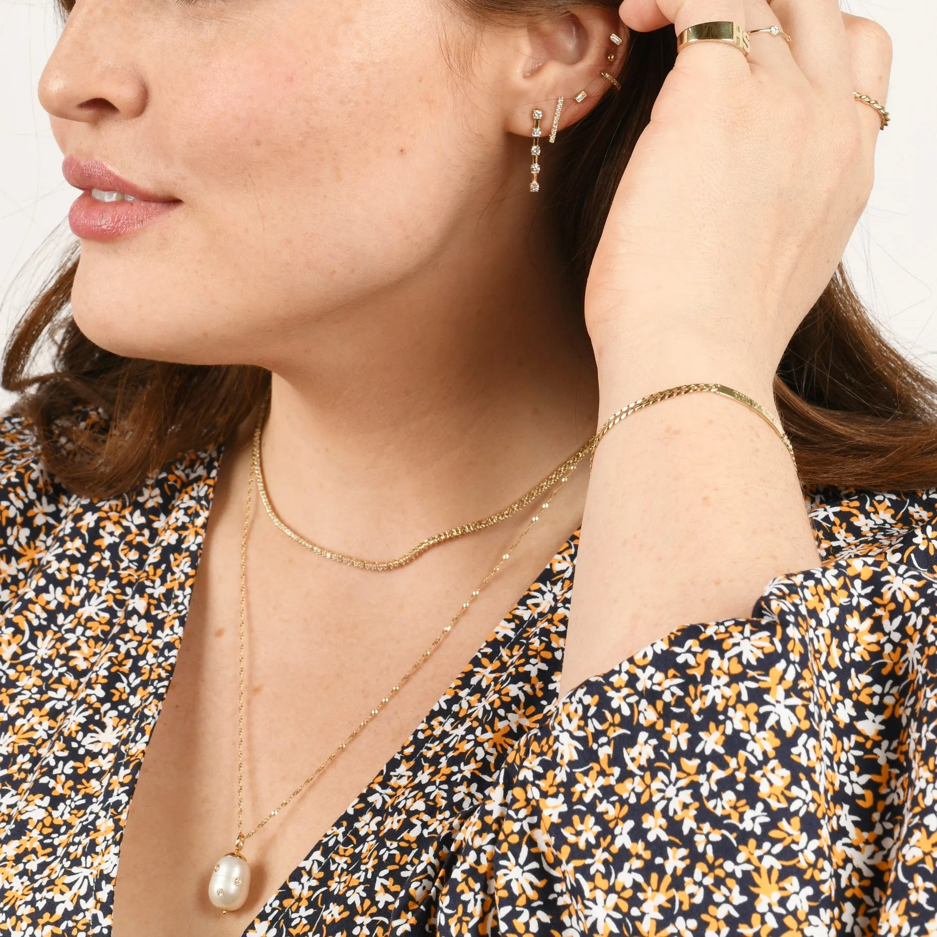 Baby Baguette Diamond Studs