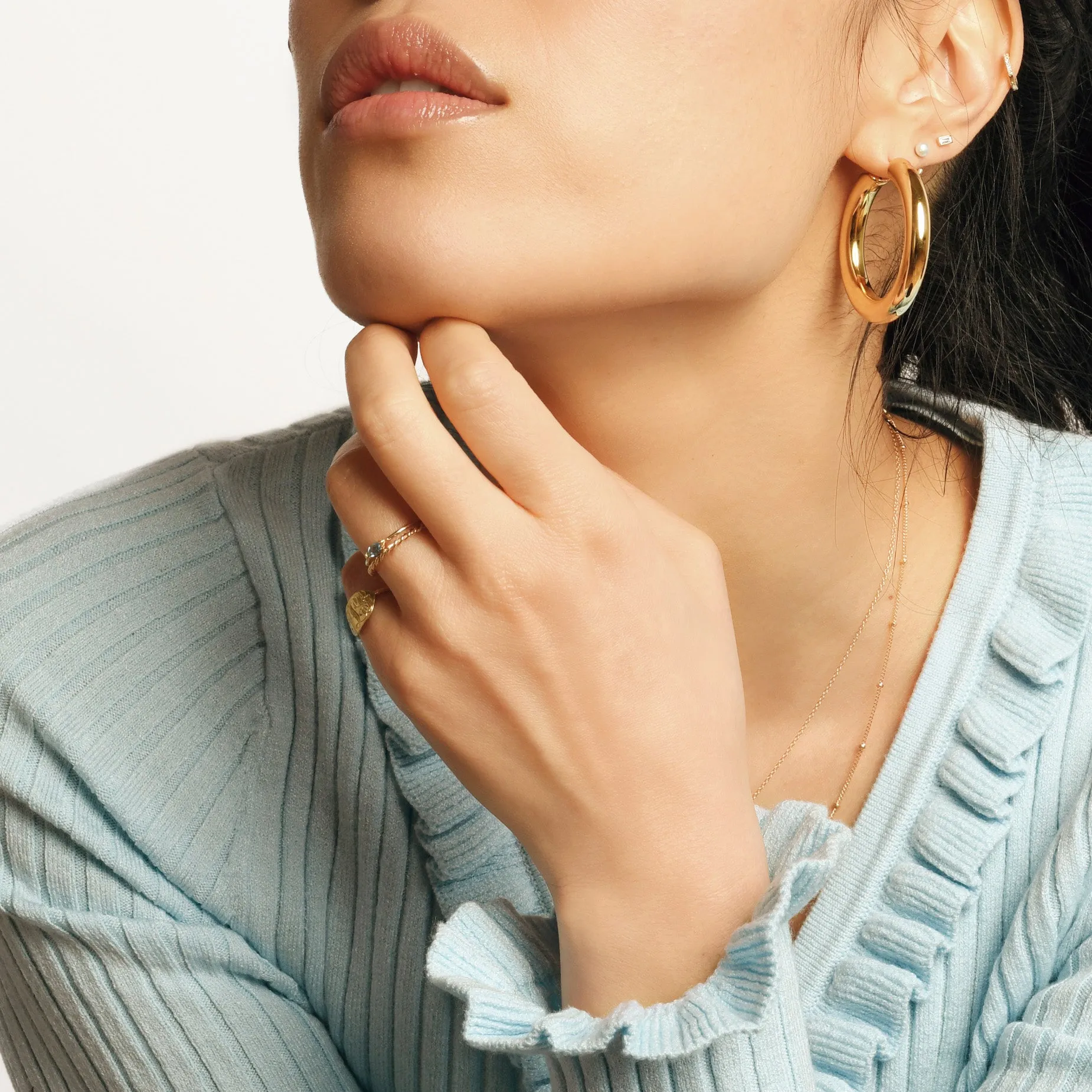 Baby Baguette Diamond Studs