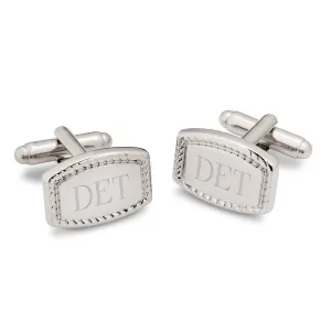 Beaded Rectangular Personalized Cufflinks