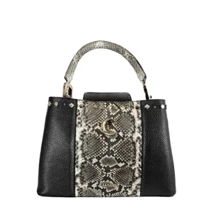 BOD17PI - Cuadra black fashion python ladies purse handbag for women