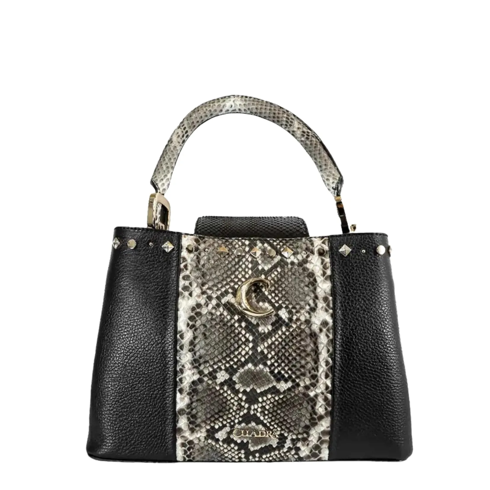 BOD17PI - Cuadra black fashion python ladies purse handbag for women