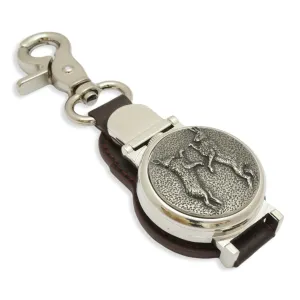 Boxing Hares Brown Leather Fob Watch
