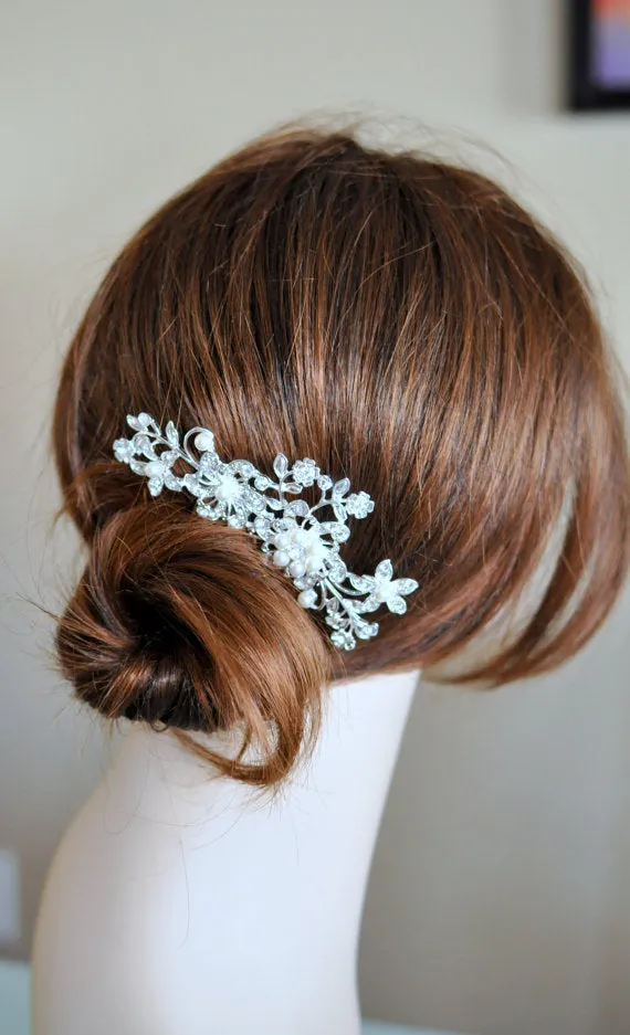 Bridal Hair Comb Silver Wedding Hair Comb Wedding Hair Accessories Silver Bridal Hair comb Wedding Hair Comb Crystal Wedding Hair comb