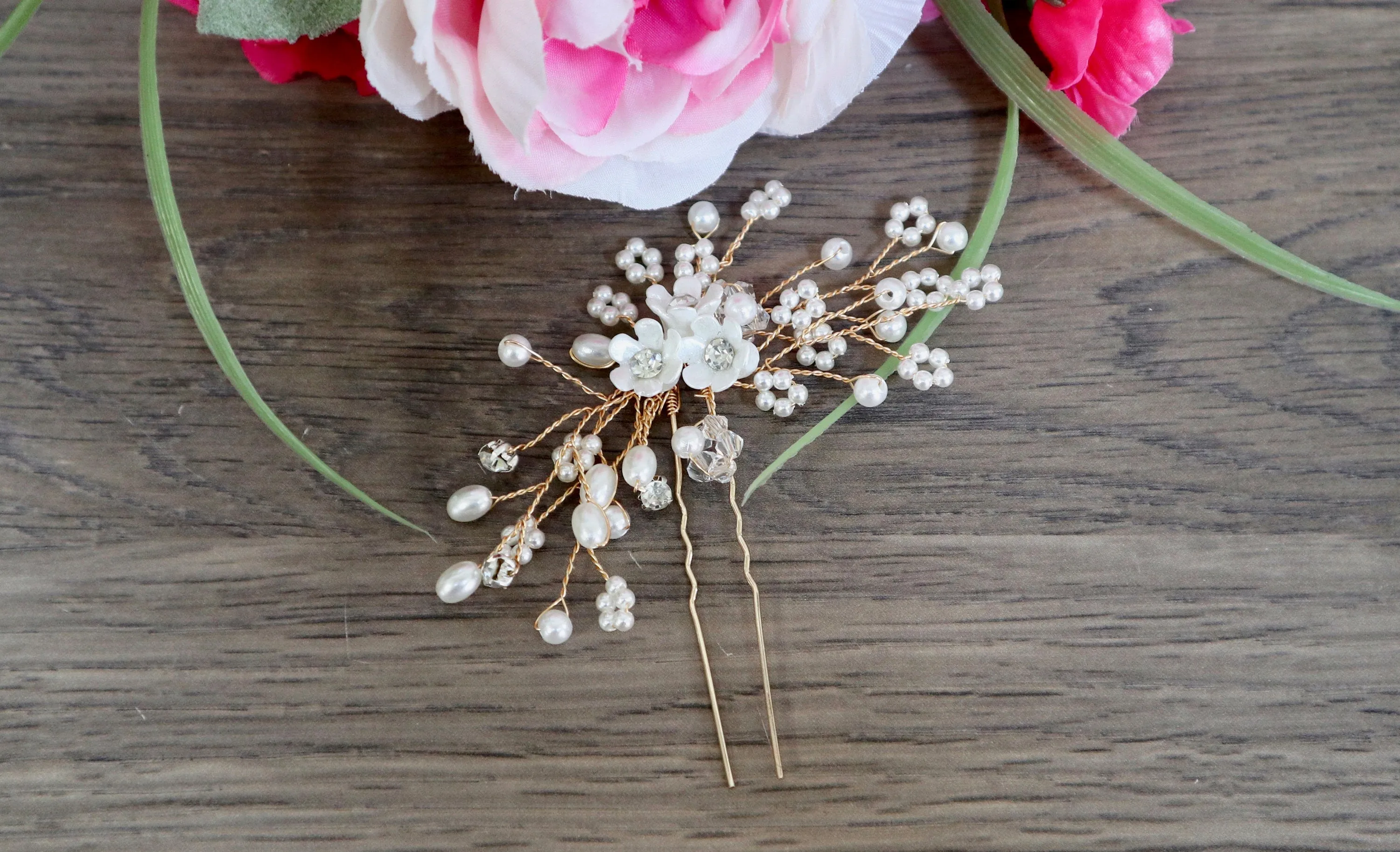Bridal hair pins Wedding hair pins Silver Wedding Hair Accessories Silver Bridal headpiece Bridal hair pin Silver Bridal hair accessories