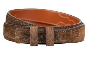 Chacon 1.25" Hippo Leather Tapered Belt Strap - Brown