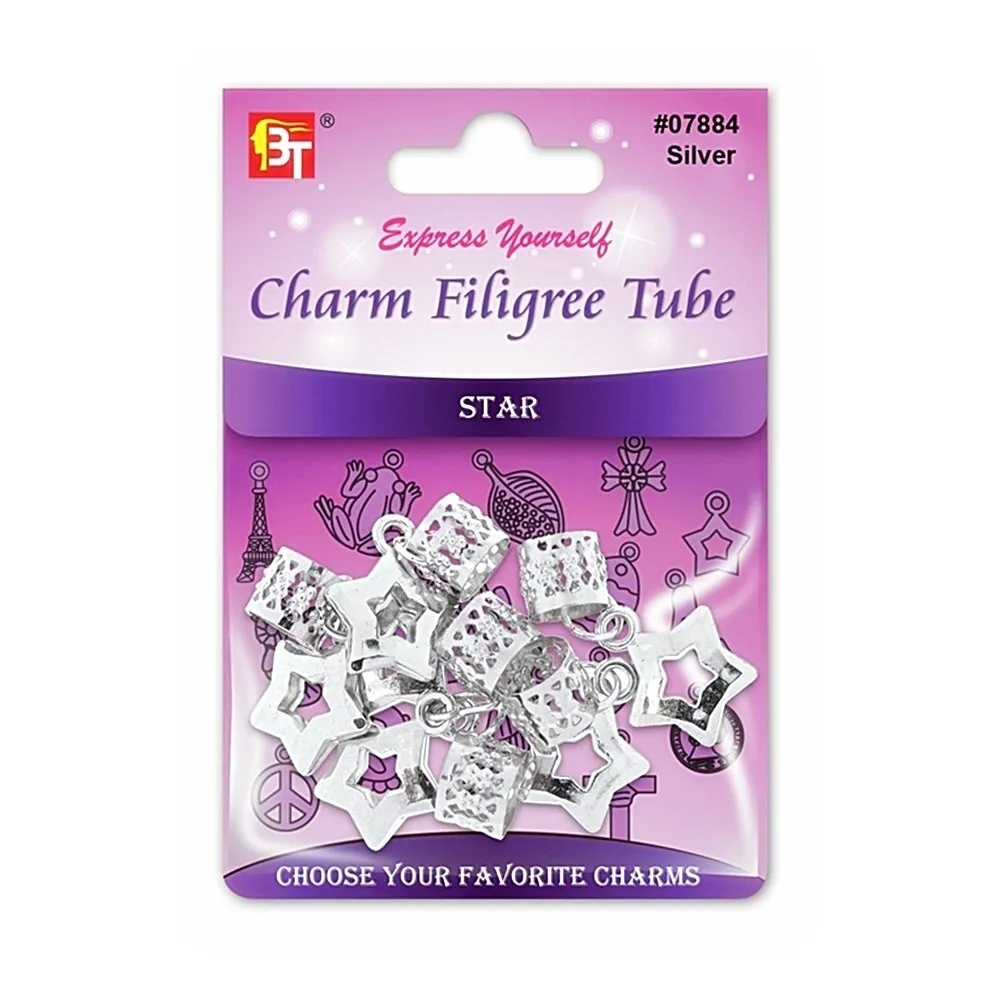 CHARM FILIGREE TUBE 6PCS/PACK (STAR)