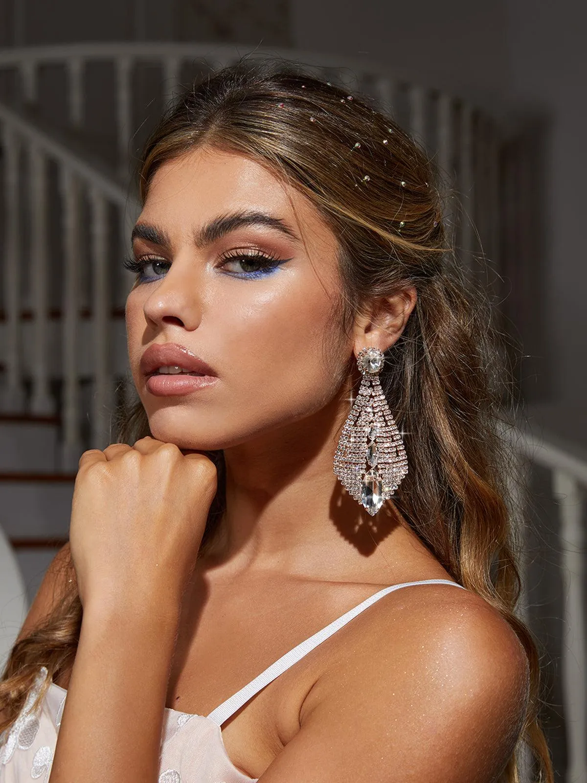 Cheryl Rhinestone Embellished Earrings
