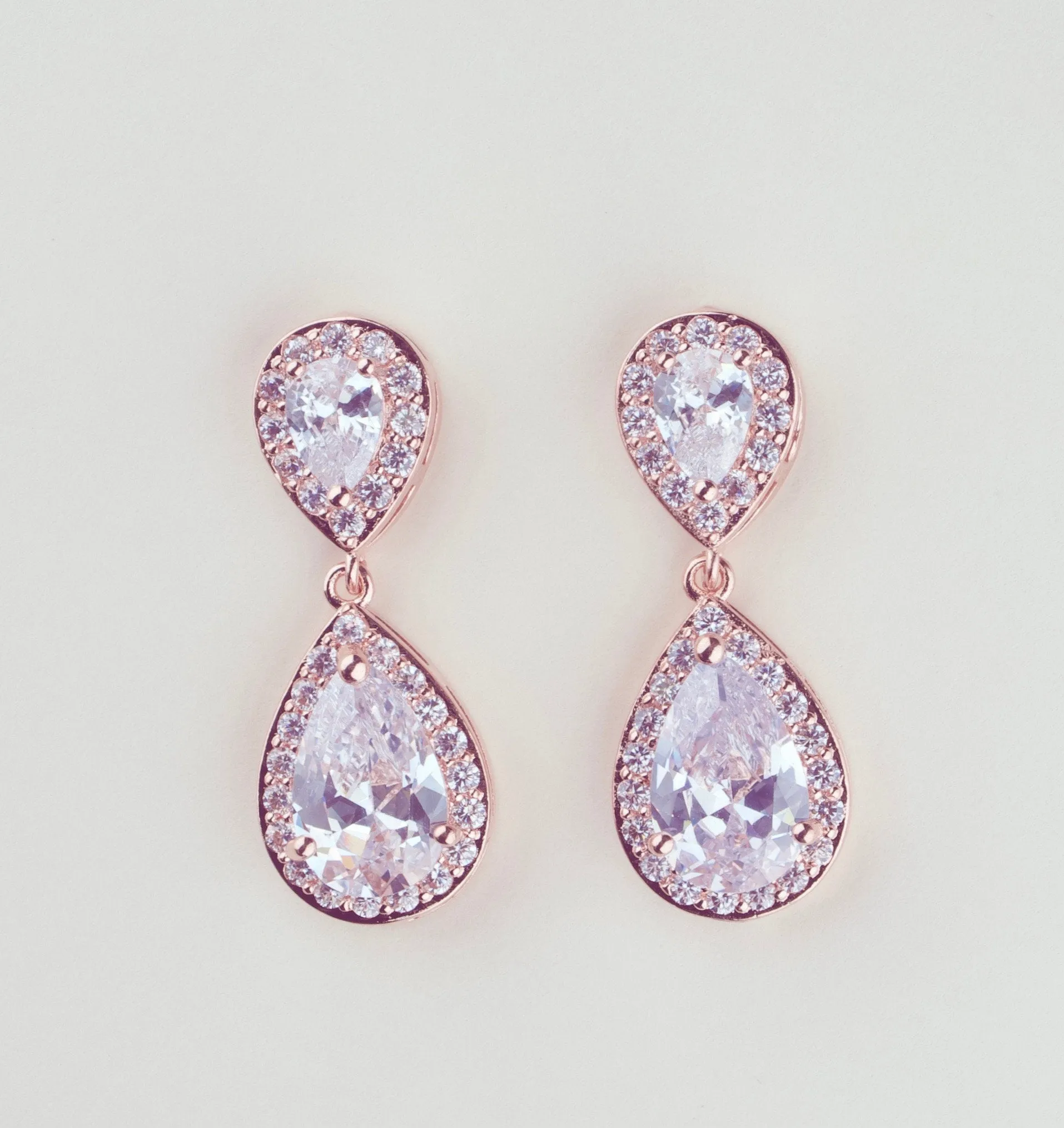 Crystal Bridesmaids Earrings Silver Drop Earrings Rose gold Wedding Jewelry Crystal Tea drop Earrings Gold Bridal Jewelry Bridesmaids gift