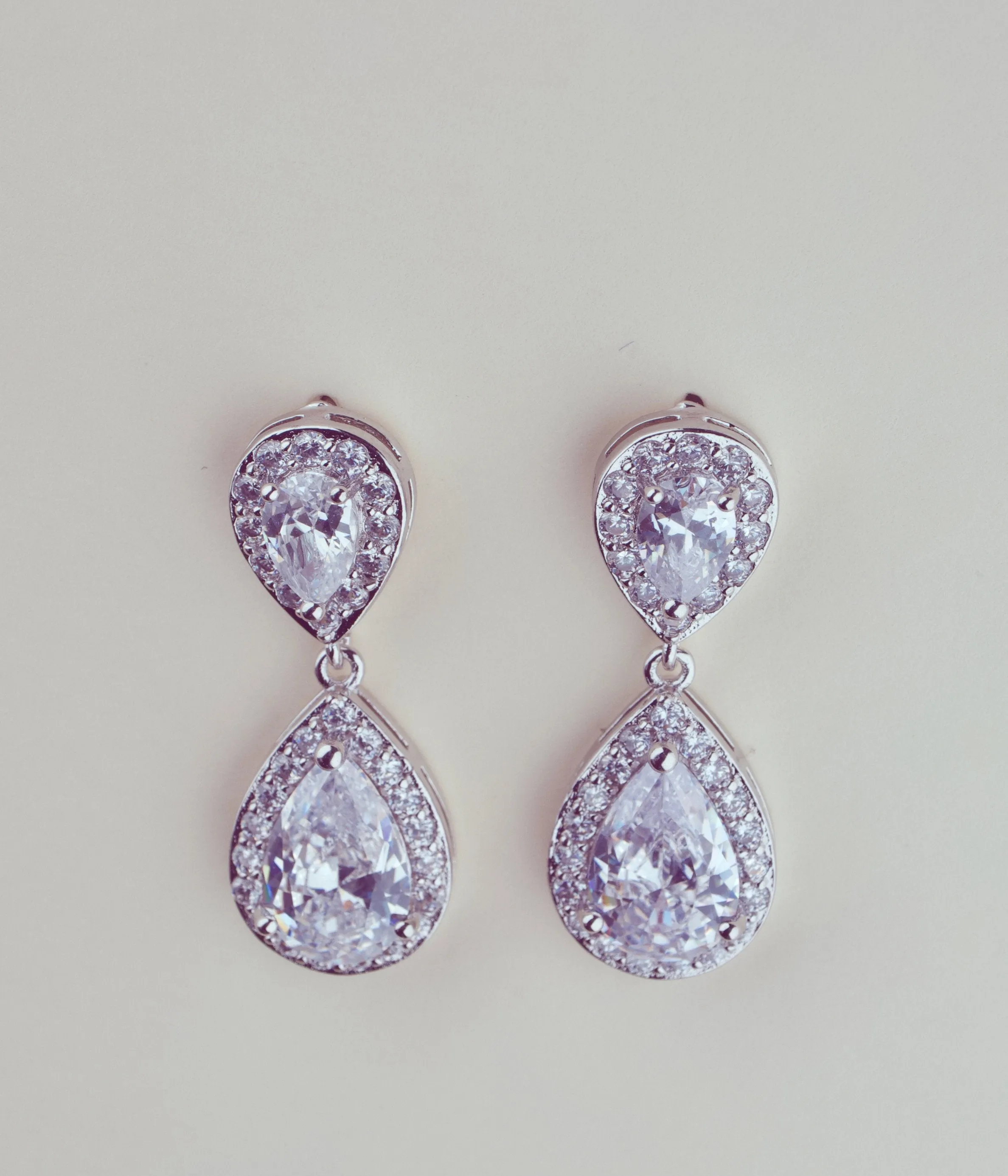 Crystal Bridesmaids Earrings Silver Drop Earrings Rose gold Wedding Jewelry Crystal Tea drop Earrings Gold Bridal Jewelry Bridesmaids gift
