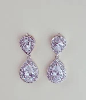 Crystal Bridesmaids Earrings Silver Drop Earrings Rose gold Wedding Jewelry Crystal Tea drop Earrings Gold Bridal Jewelry Bridesmaids gift
