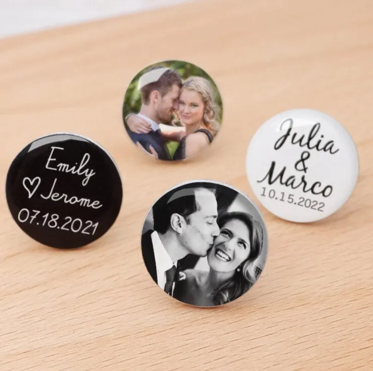 Custom Photo Cufflinks - Personalized Cufflinks - Handwriting Cufflinks - Gift for Dad Father - Name Cufflinks - Groomsmen Wedding