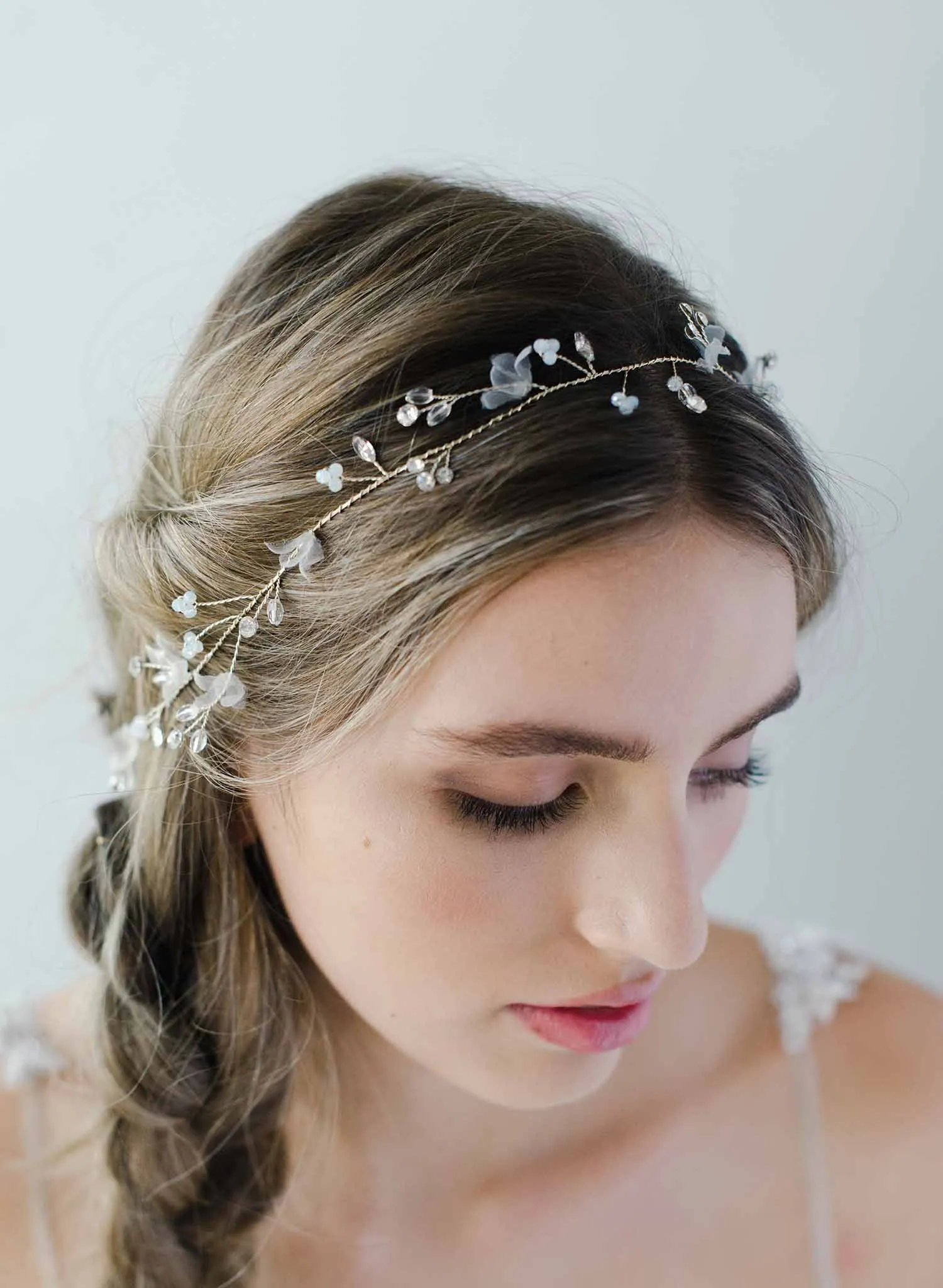 Daintiest crystal and blossom hair vine - Style #2041