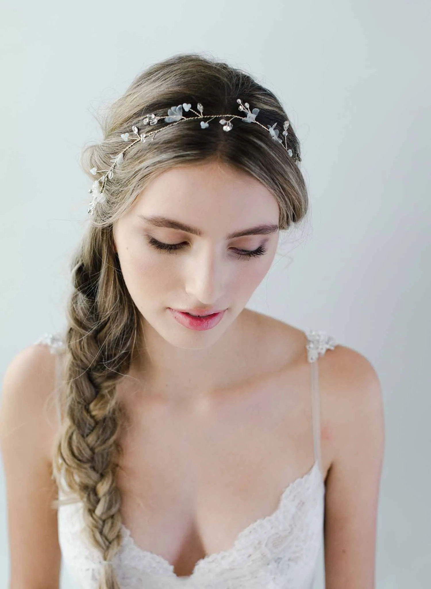 Daintiest crystal and blossom hair vine - Style #2041
