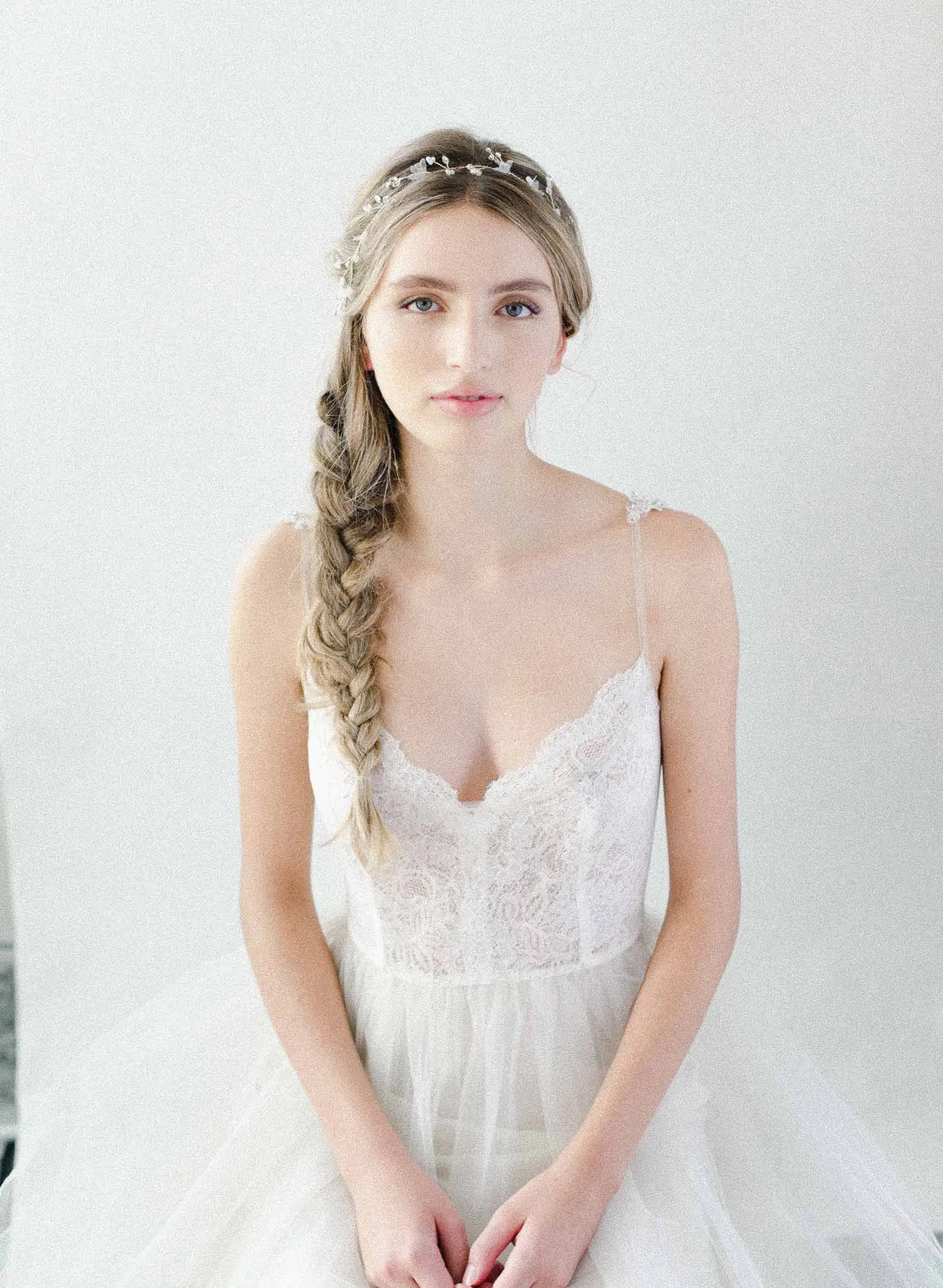 Daintiest crystal and blossom hair vine - Style #2041