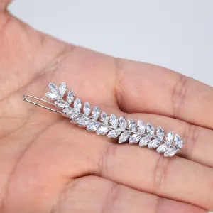 Dainty Fallen Leaves CZ Hair Clip, Bridal Hair Accessories, Bridesmaid Gift, Wedding Hair Accessory, Bridal Peach Hair Clip