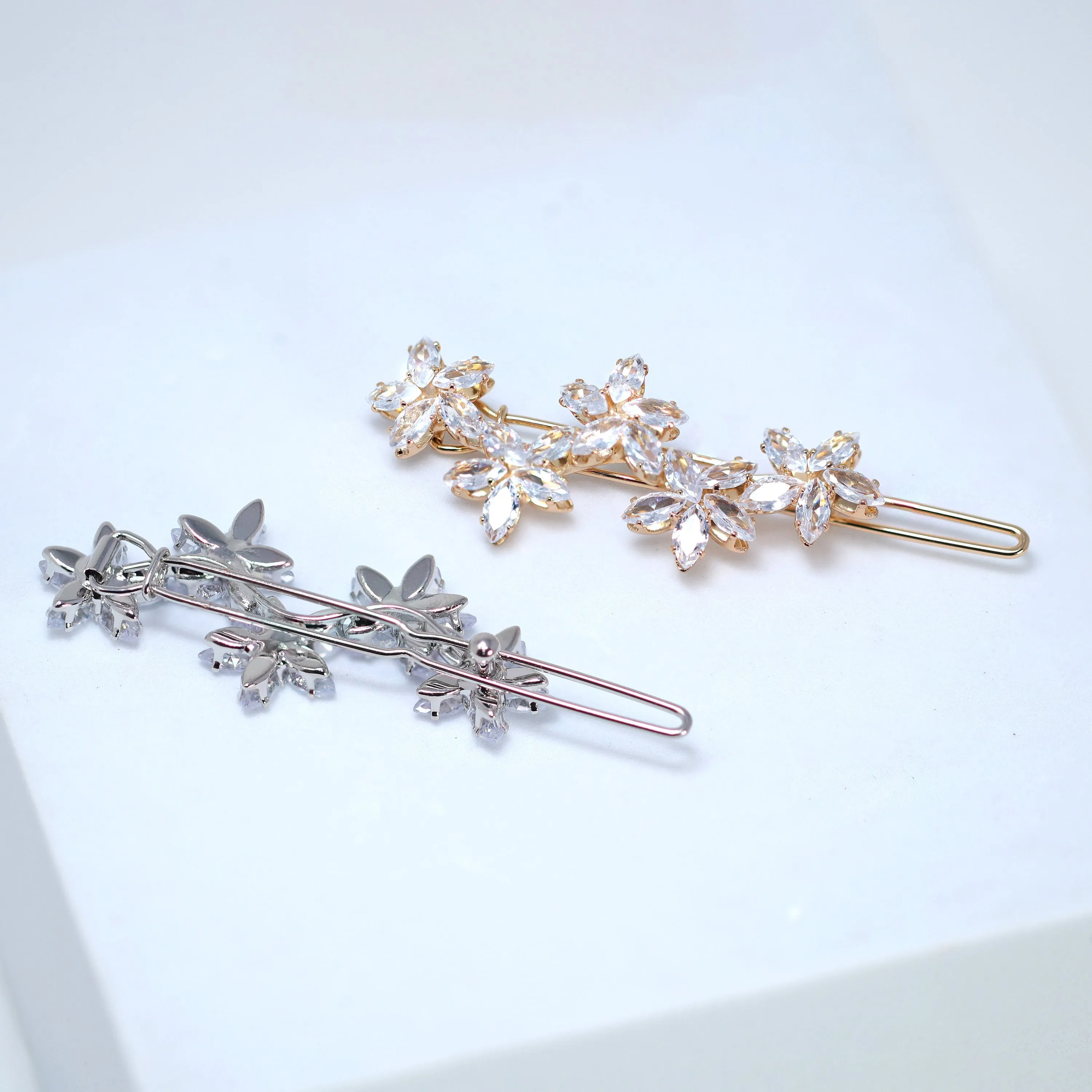 Dainty Shooting Star CZ Hair Clip, Bridal Hair Accessories, Bridesmaid Gift, Wedding Hair Accessory, Bridal Peach Hair Clip