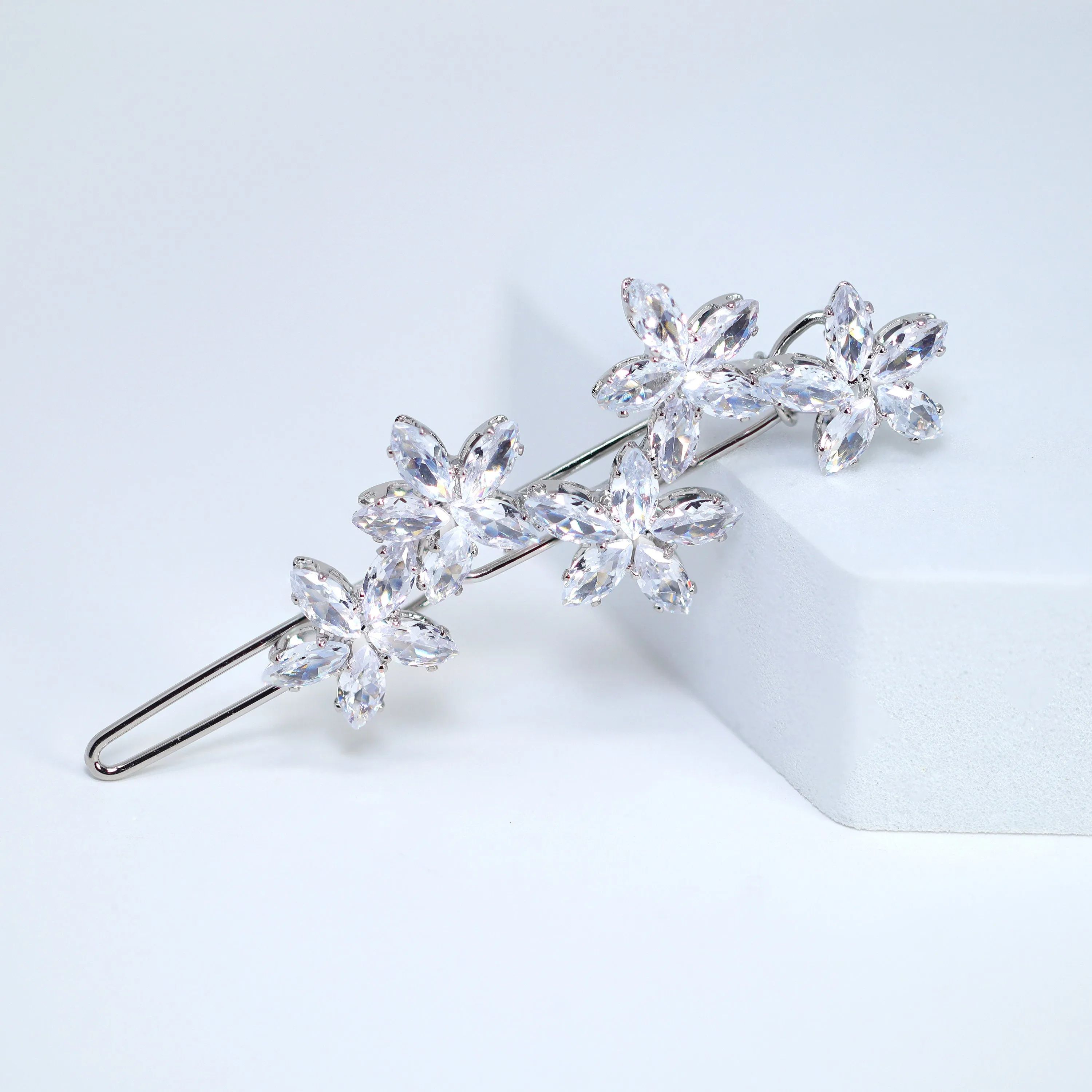 Dainty Shooting Star CZ Hair Clip, Bridal Hair Accessories, Bridesmaid Gift, Wedding Hair Accessory, Bridal Peach Hair Clip