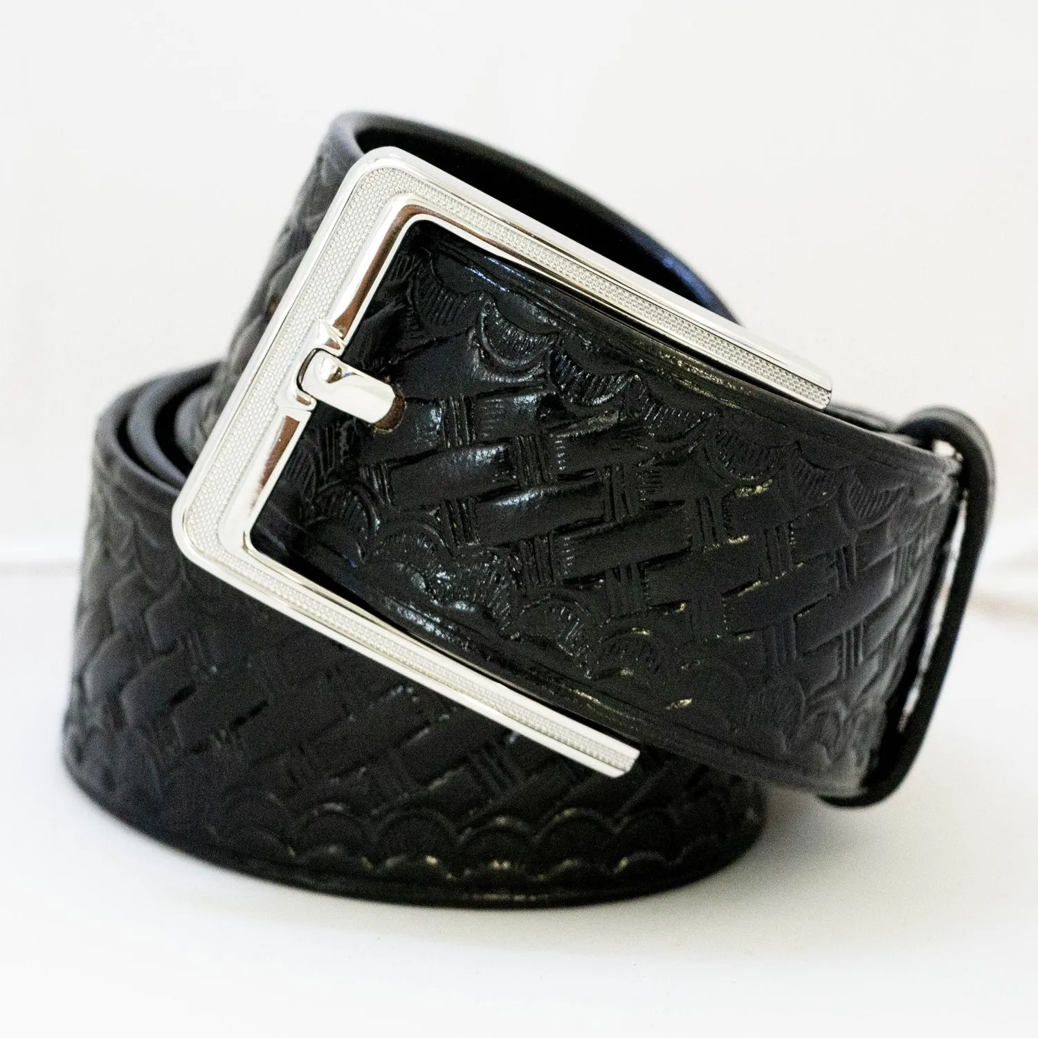 Duty Belt Replacement Belt Buckle (Gloss Silver Pattern)
