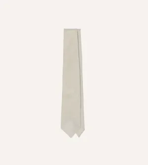 Ecru Fine Woven Grenadine Silk Hand Rolled Tie