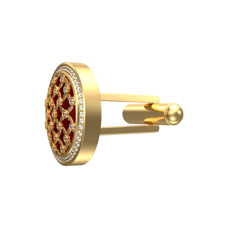 Enchanted Luxe, Classic Cufflink Set with CZ Diamonds, 18kt Gold Plating and Enamel on Brass.