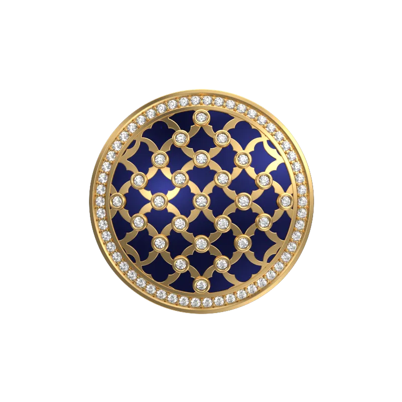 Enchanted Luxe, Classic Cufflink Set with CZ Diamonds, 18kt Gold Plating and Enamel on Brass.