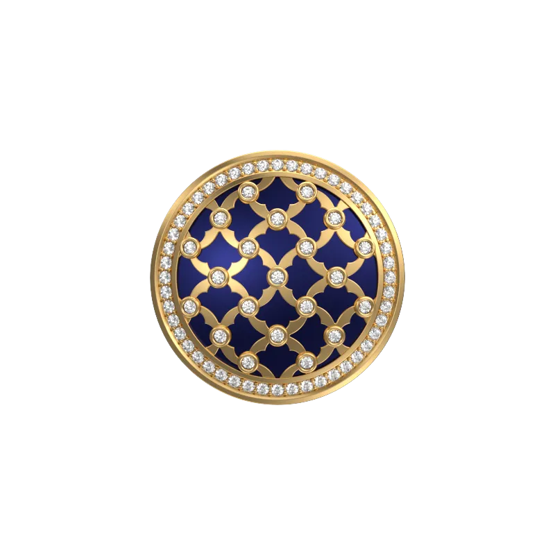 Enchanted Luxe, Classic Cufflink Set with CZ Diamonds, 18kt Gold Plating and Enamel on Brass.
