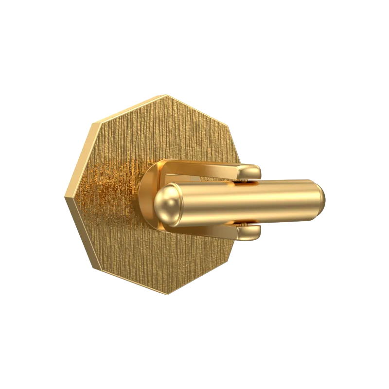 Enchanted Luxe, Classic Cufflink Set with CZ Diamonds, 18kt Gold Plating and Enamel on Brass.