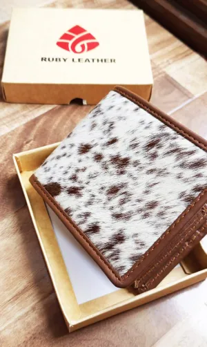 Exclusive Cowhide Leather Wallets For Men Brown bifold Wallet