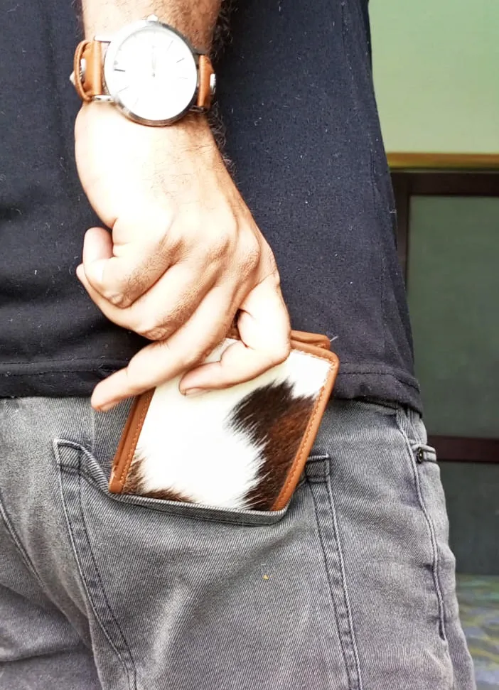 Exclusive Cowhide Leather Wallets For Men Brown bifold Wallet