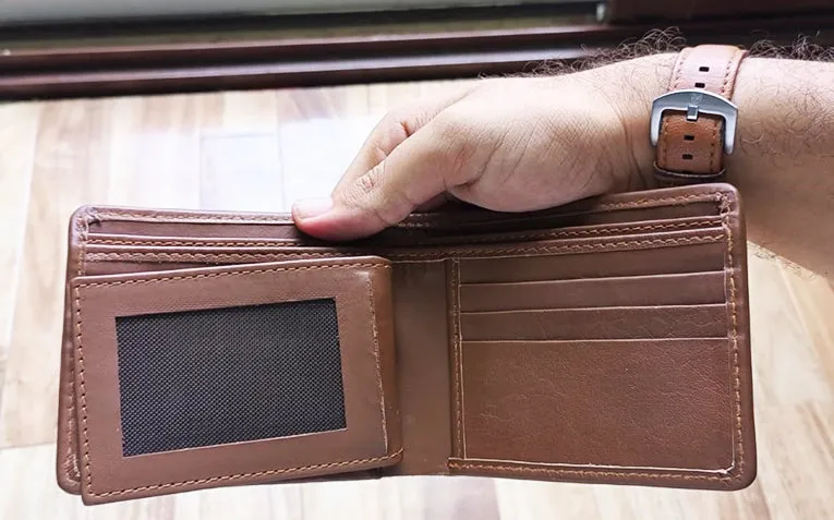 Exclusive Cowhide Leather Wallets For Men Brown bifold Wallet