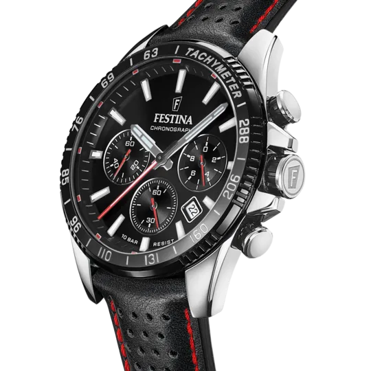 Festina Black Dial Black Leather Strap Men's Watch F20561/4