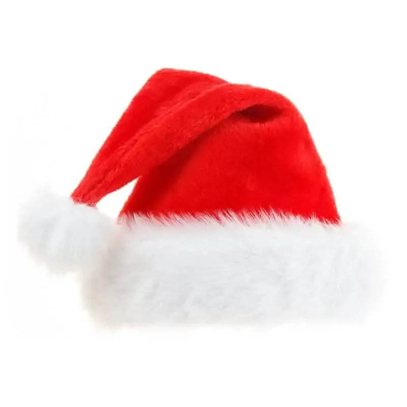 Festive Extra-Thick Plush Santa Hats for Merry Holiday Gatherings