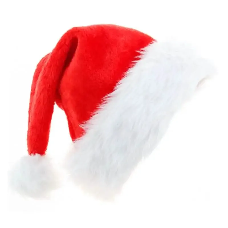 Festive Extra-Thick Plush Santa Hats for Merry Holiday Gatherings