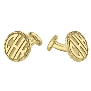 Fink's 16.5mm Round Original Monogram Rope Cufflinks