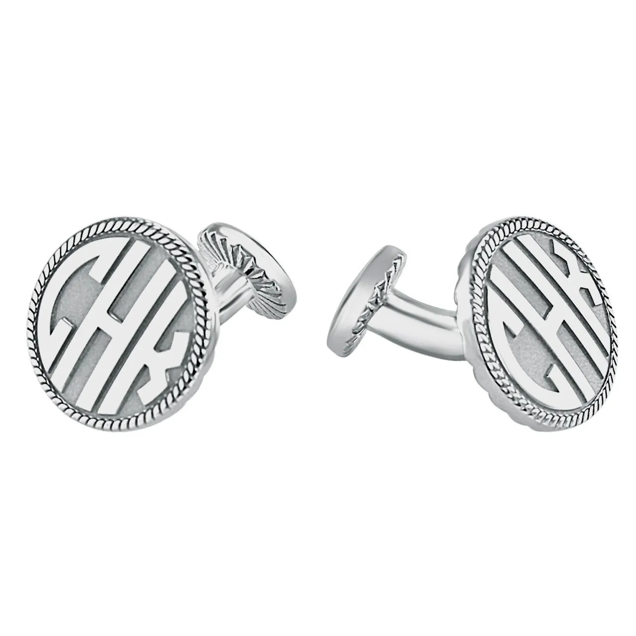 Fink's 16.5mm Round Original Monogram Rope Cufflinks