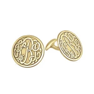 Fink's 18mm Classic Bordered Monogram Cufflinks