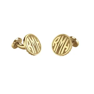 Fink's 18mm Round Original Recessed Monogram Cufflinks