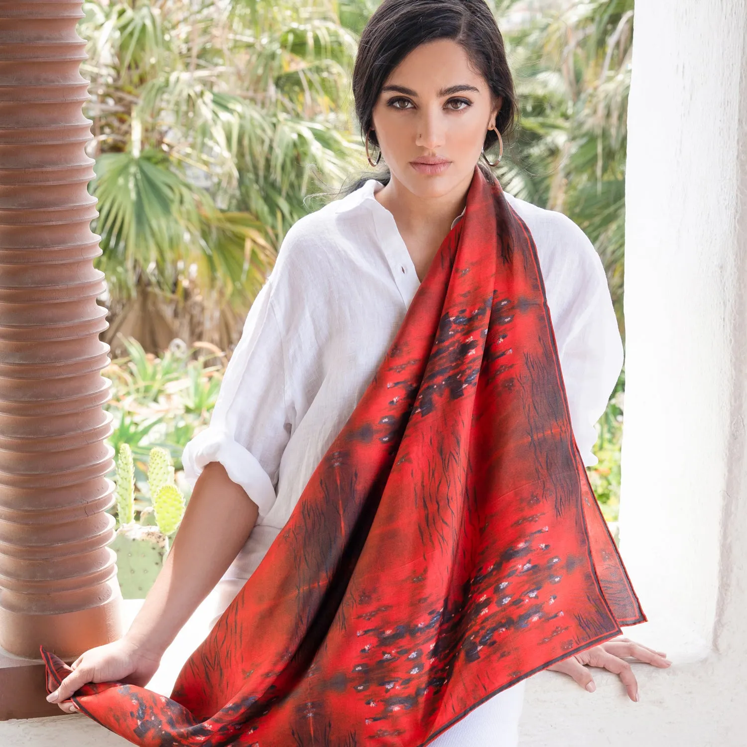 Fire Willow - Square Silk Scarf