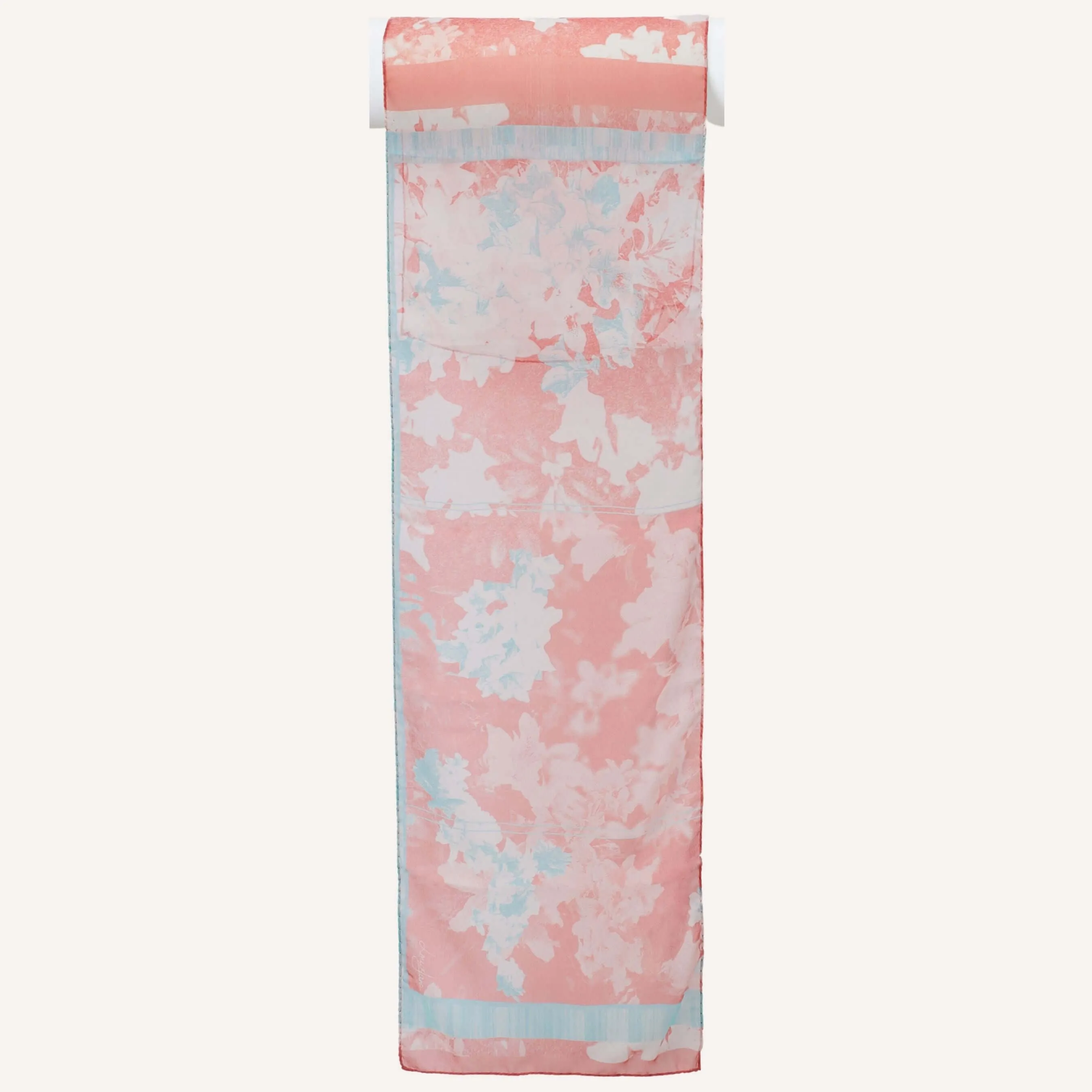 Fresh Beauty - Long Silk Scarf, Petite Length