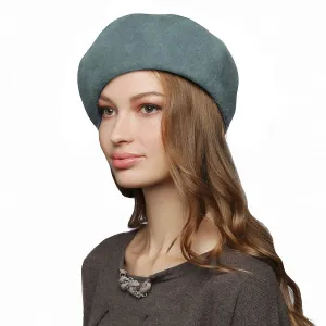 Fur Felt Beret for Women Classic Winter Hat